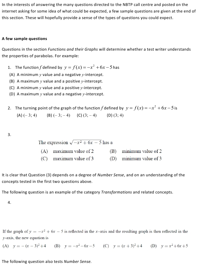 Preparing your learners National Benchmark Test Project